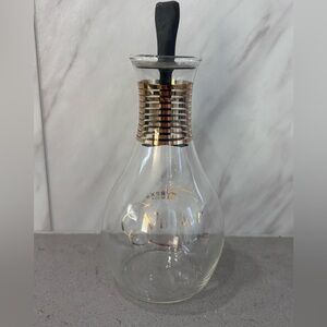 Pyrex Glass Vinegar Dispenser with Black and Gold Accents